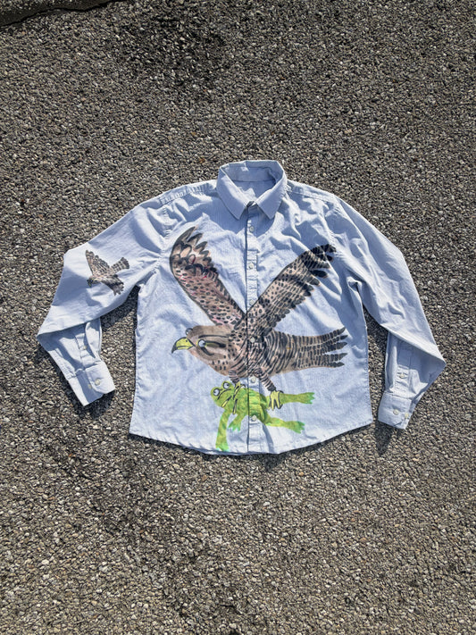 Fringefibre x Shop Rephrase Falcon Loves Frog Button Down M