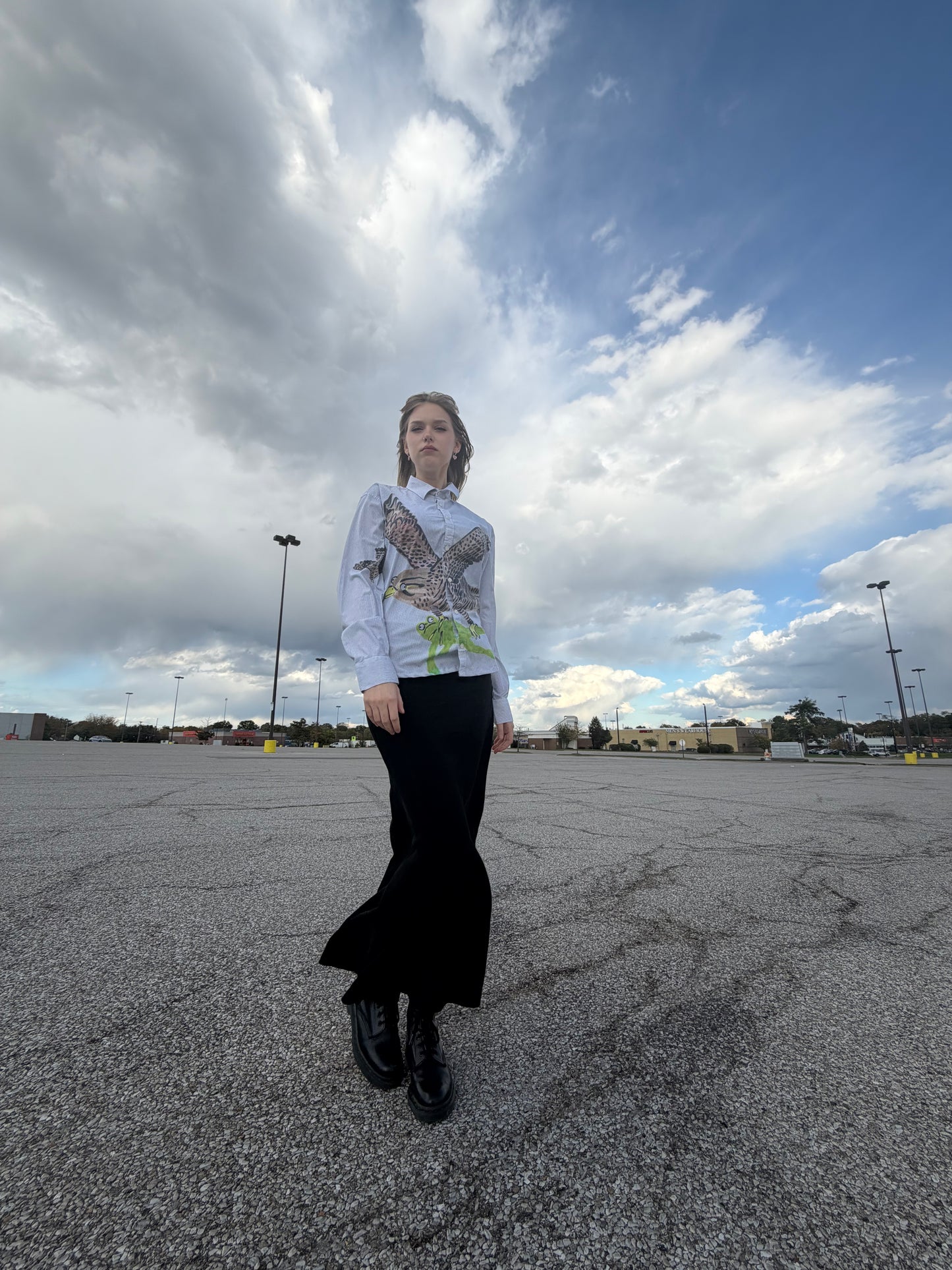 Fringefibre x Shop Rephrase Falcon Loves Frog Button Down M