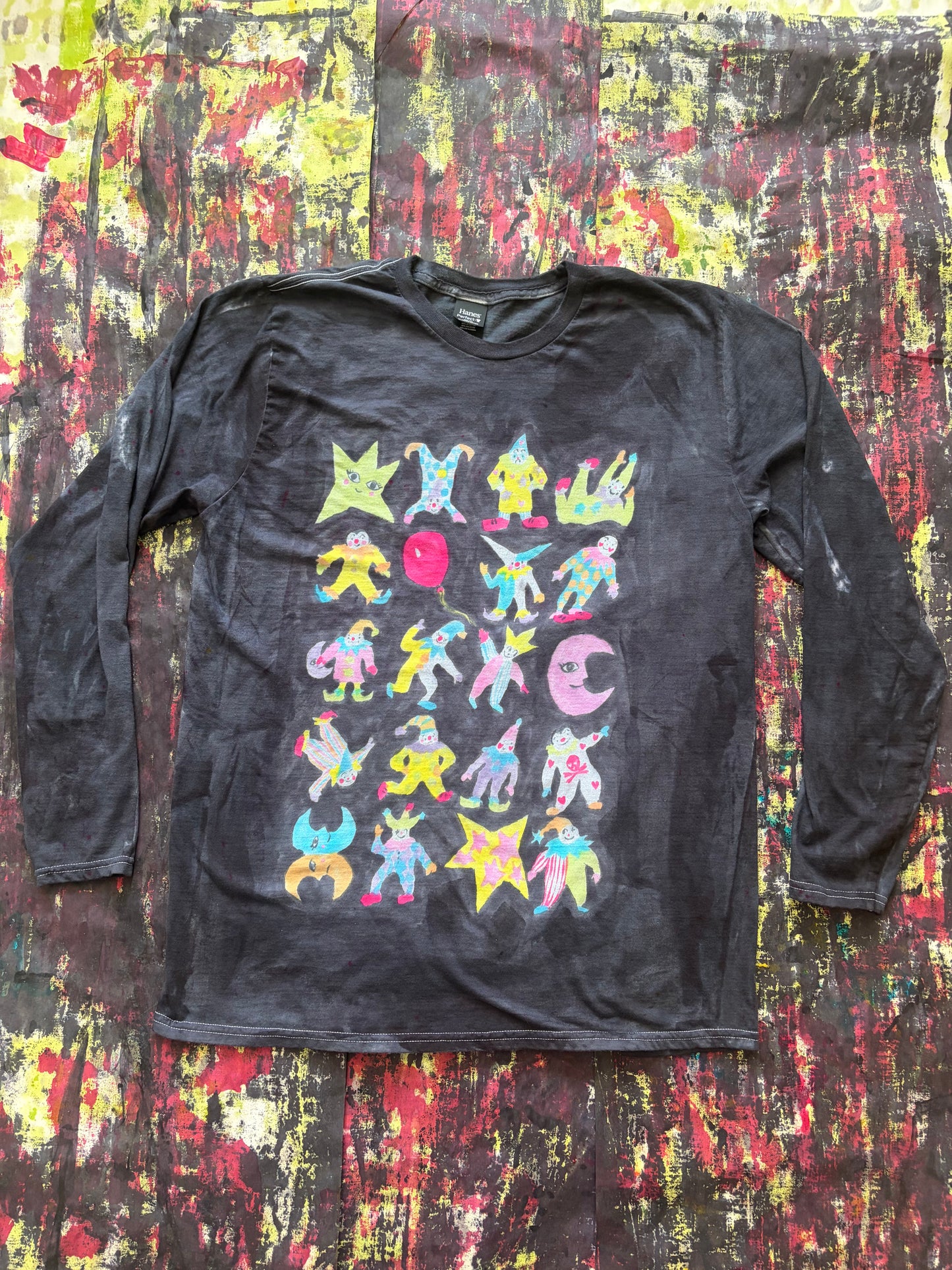Many Many Clowns Longsleeve T-Shirt L