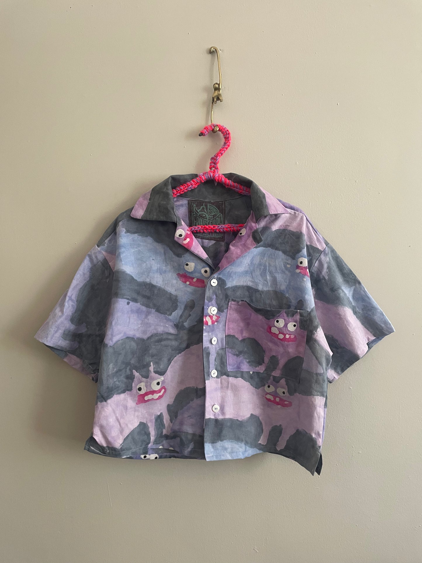 Bat Batik Button Down Medium