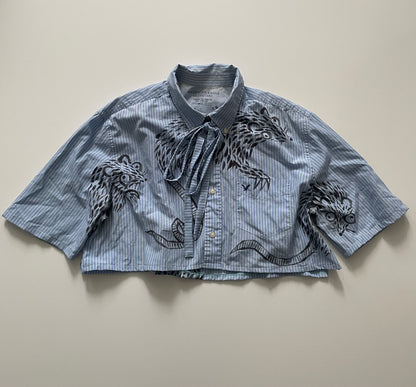 Blue Rats Cropped Upcycled Button Down Fits S/M/L