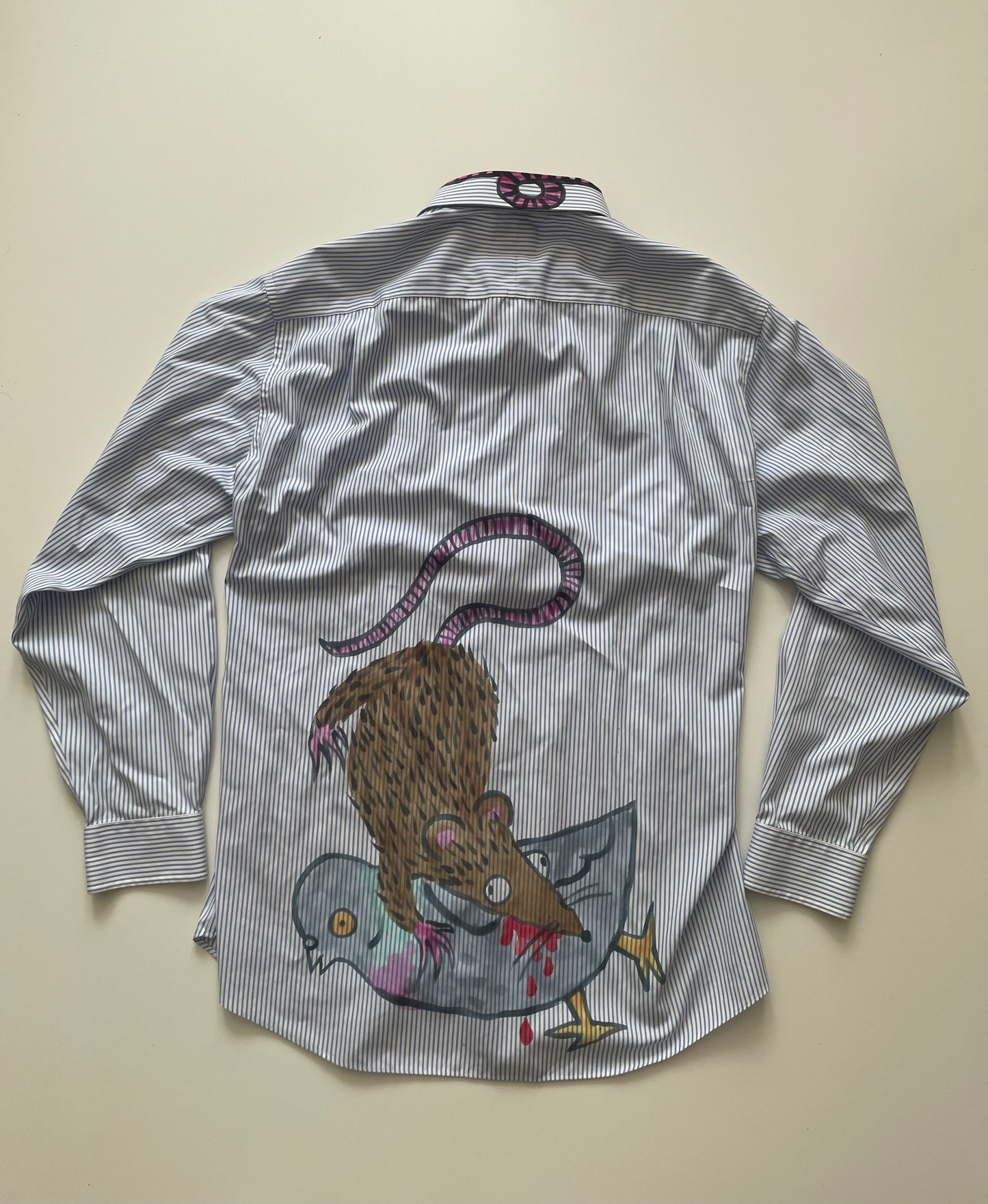 Rat Attack Pleated Button Down women's L