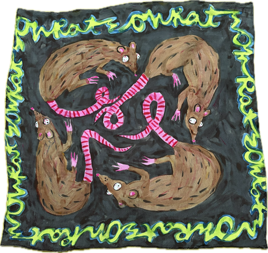 Oh Rats Rose Petal Silk Scarf